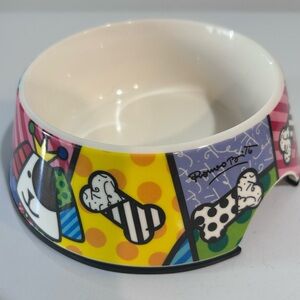 Romero Britto CRITTER 140oz Large Dog Bowl Pop Art Colorful Pet Dish